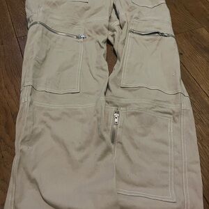 Charlotte Russe Tan Cargo Pants with Utility Pockets